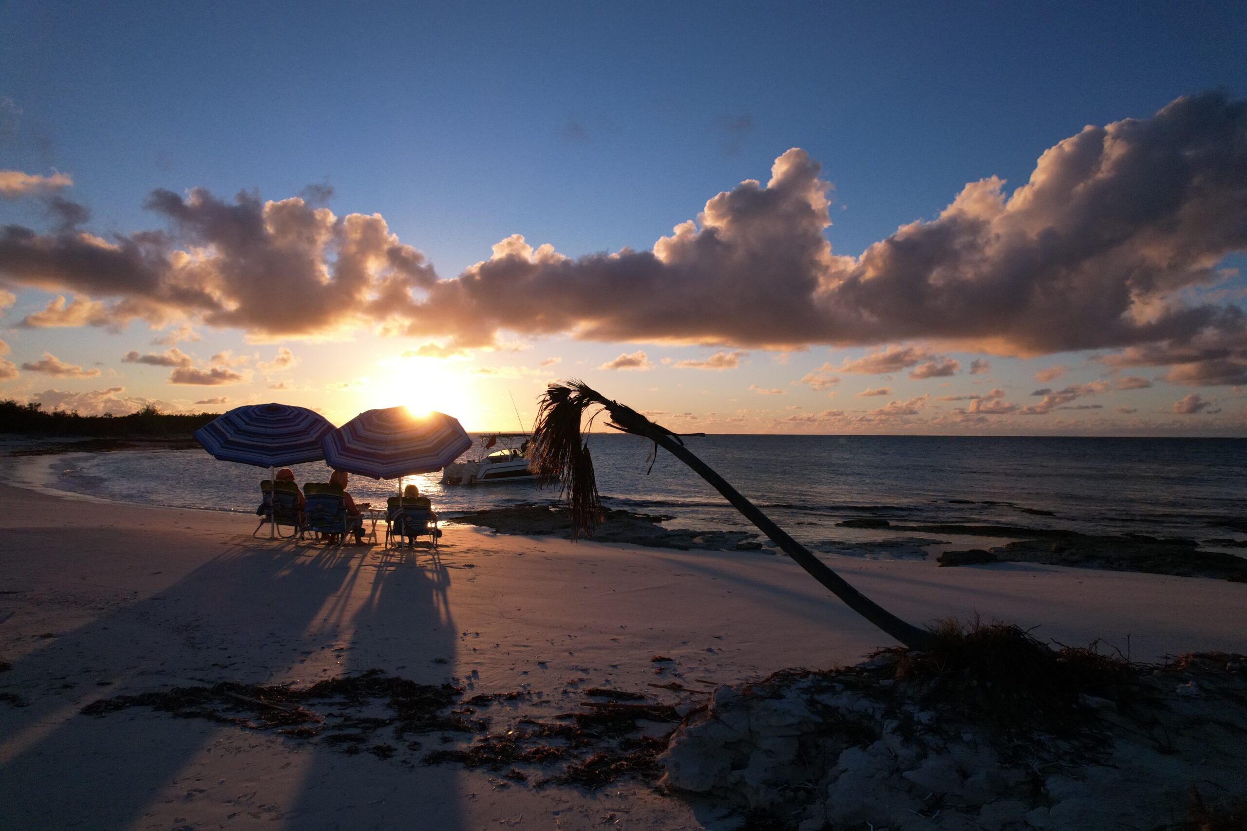 Guests watching a Turks and Caicos sunset from a quiet beach