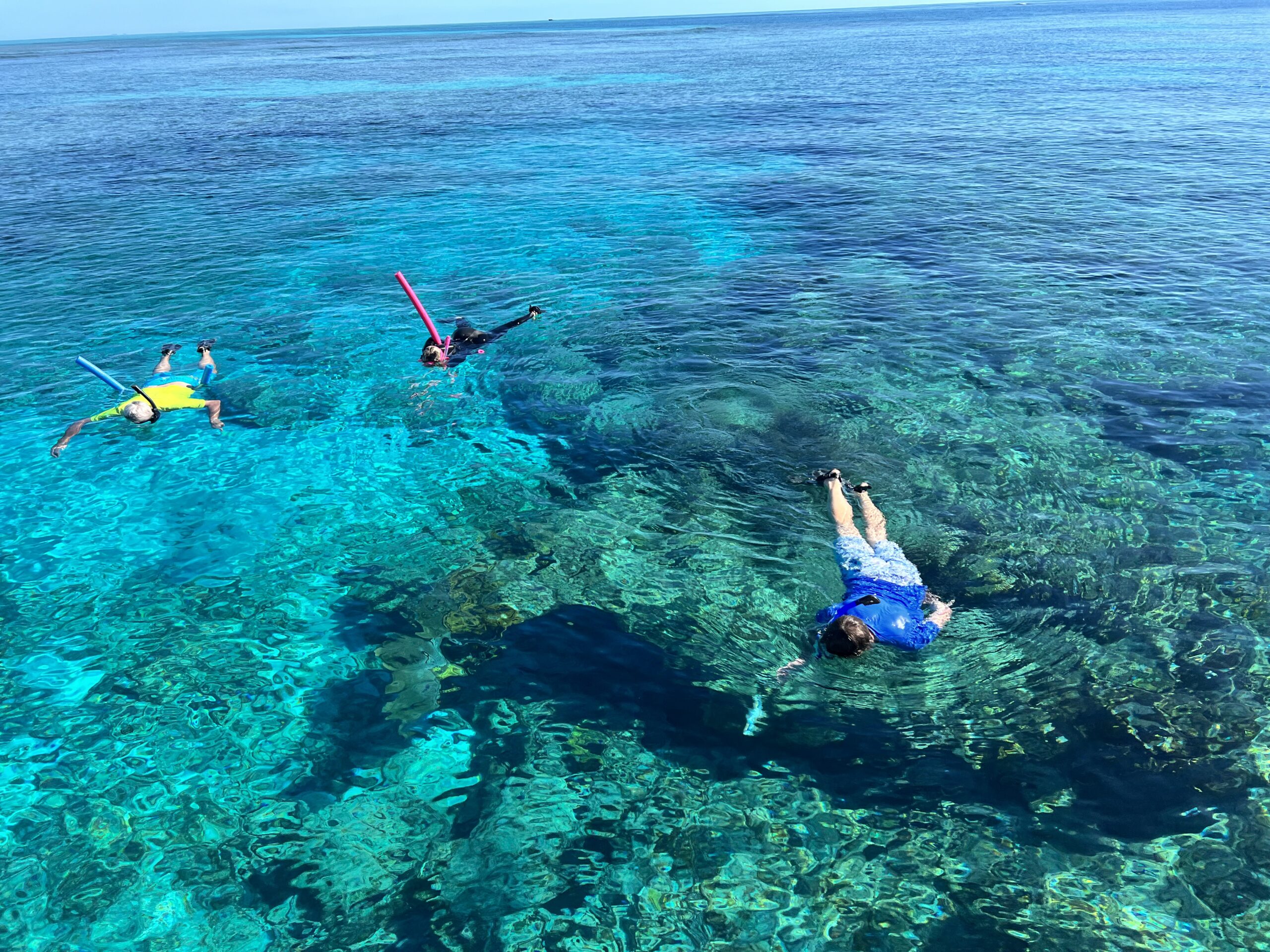 Guest snorkeling in clear Turks and Caicos water on a private boat charter