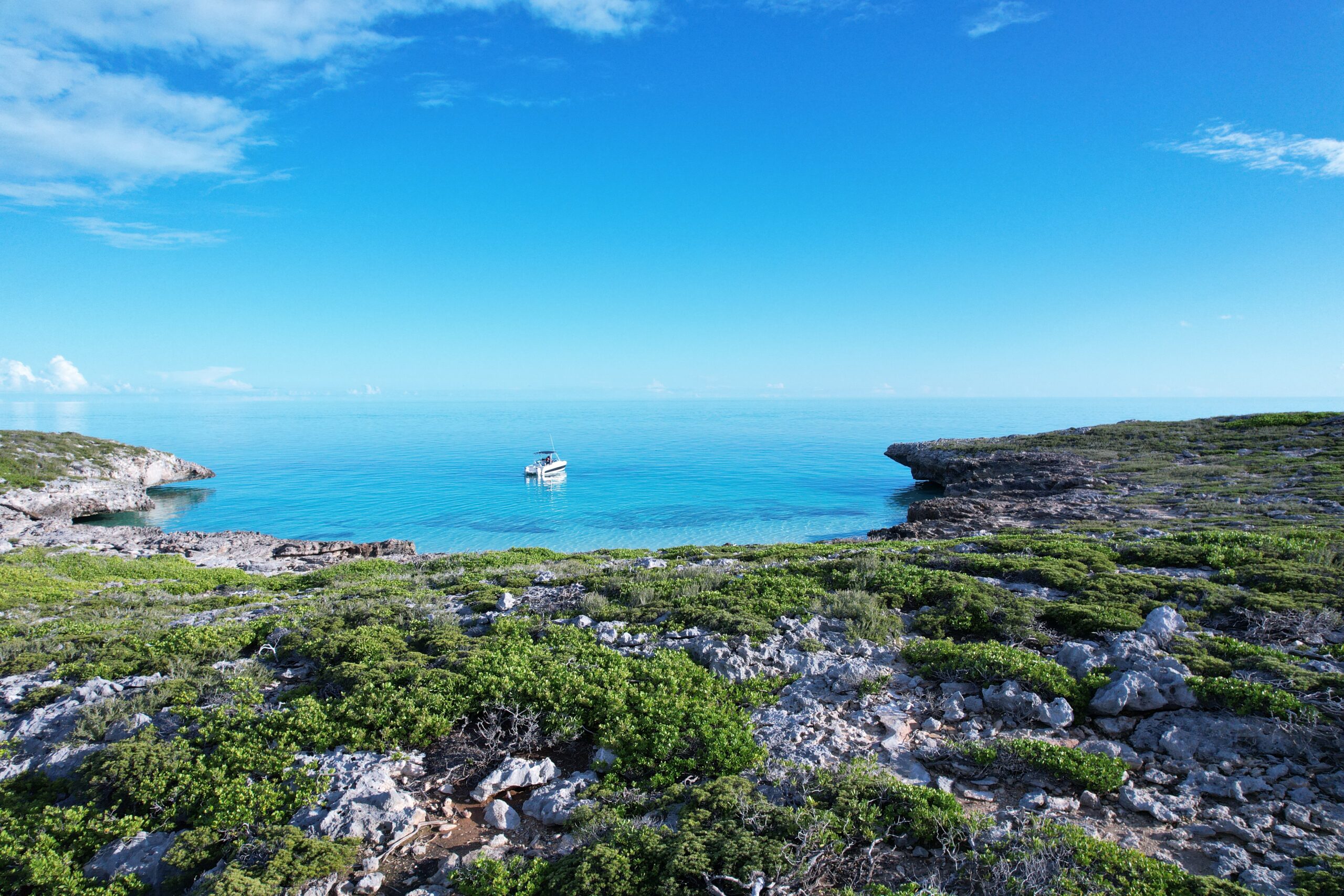 Clear water on a longer West Caicos or French Cay private boat trip