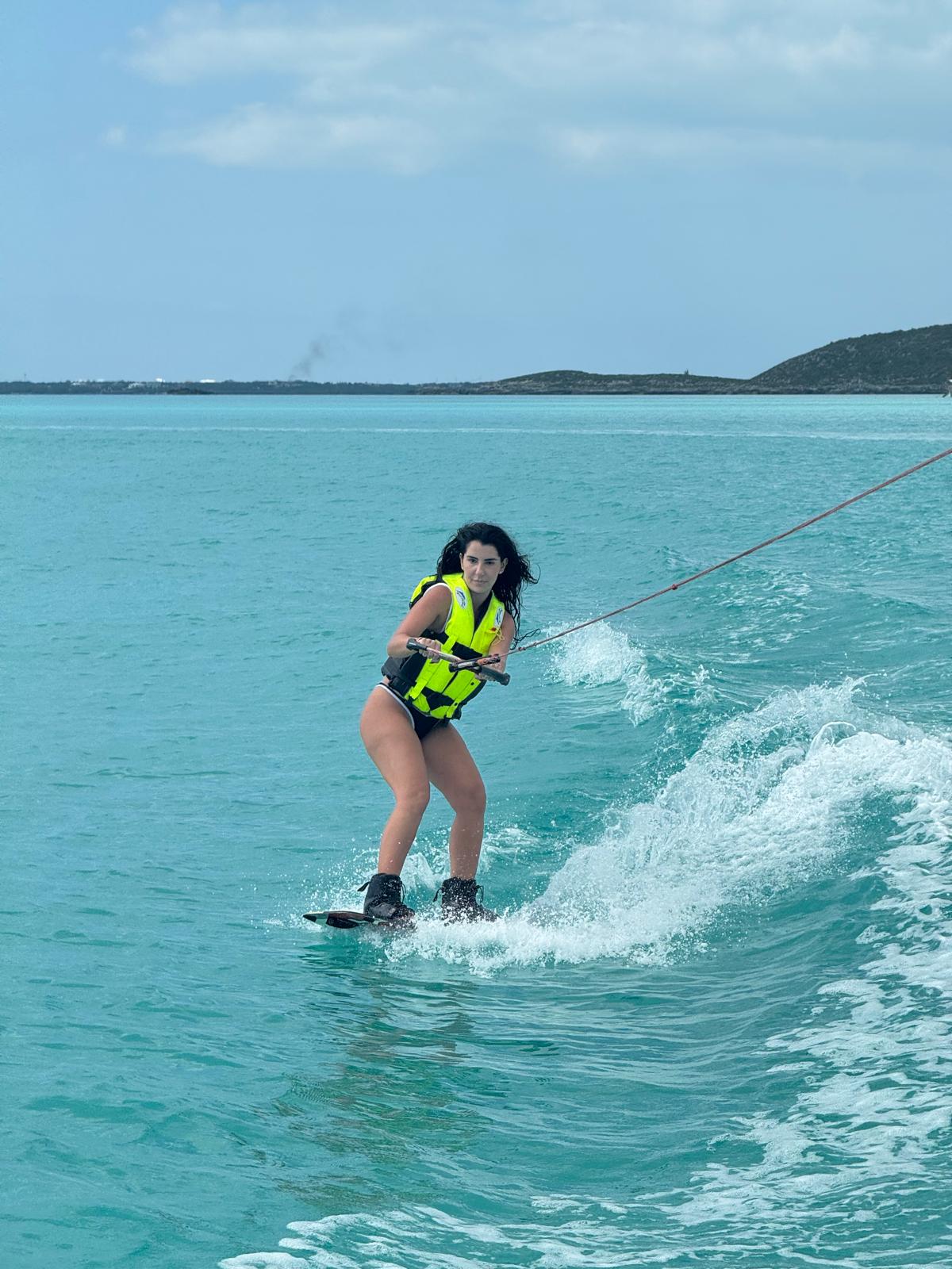 Guest wakeboarding during a Turks and Caicos private charter